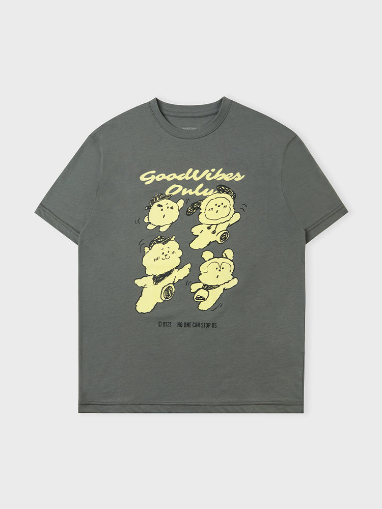 [APPAREL][BTS] BT21 BASIC SHORT SLEEVE T-SHIRT UNIT Ver.1 GRAY