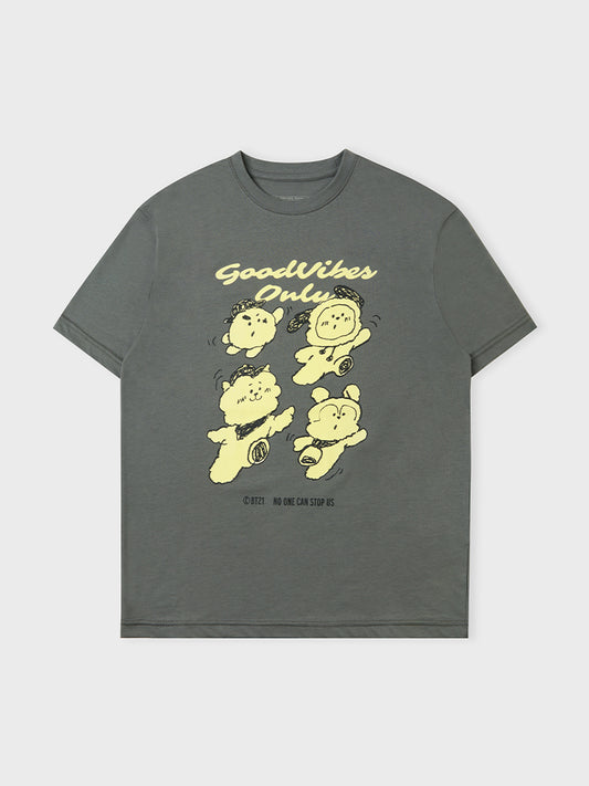[APPAREL][BTS] BT21 BASIC SHORT SLEEVE T-SHIRT UNIT Ver.1 GRAY