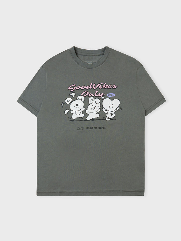 [APPAREL][BTS] BT21 BASIC SHORT SLEEVE T-SHIRT UNIT Ver.2 GRAY