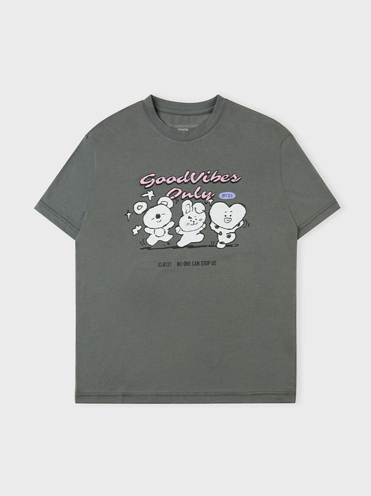 [APPAREL][BTS] BT21 BASIC SHORT SLEEVE T-SHIRT UNIT Ver.2 GRAY