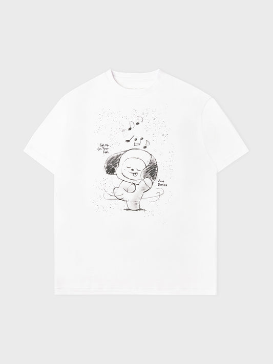 [APPAREL][BTS] BT21 CHIMMY BASIC STREET SHORT SLEEVE T-SHIRT WHITE