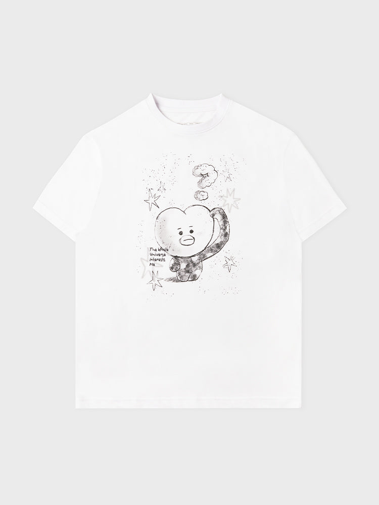 [APPAREL][BTS] BT21 TATA BASIC STREET SHORT SLEEVE T-SHIRT WHITE