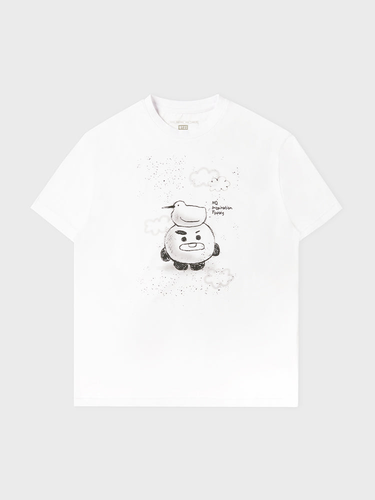 [APPAREL][BTS] BT21 SHOOKY BASIC STREET SHORT SLEEVE T-SHIRT WHITE