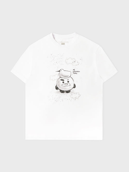 [APPAREL][BTS] BT21 SHOOKY BASIC STREET SHORT SLEEVE T-SHIRT WHITE