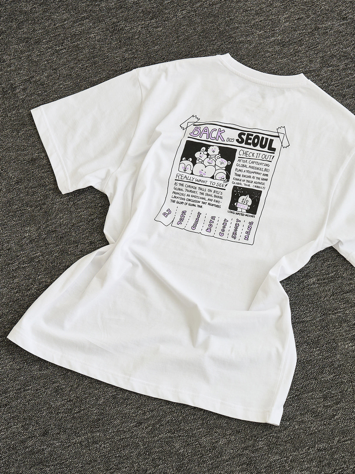 [APPAREL][BTS] BT21 SHORT SLEEVE T-SHIRT SEOUL CITY EDITION WHITE