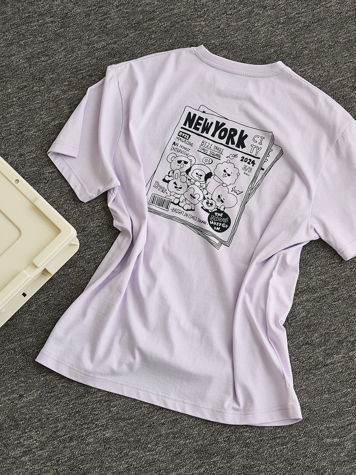 [APPAREL][BTS] BT21 SHORT SLEEVE T-SHIRT NEW YORK CITY EDITION PURPLE