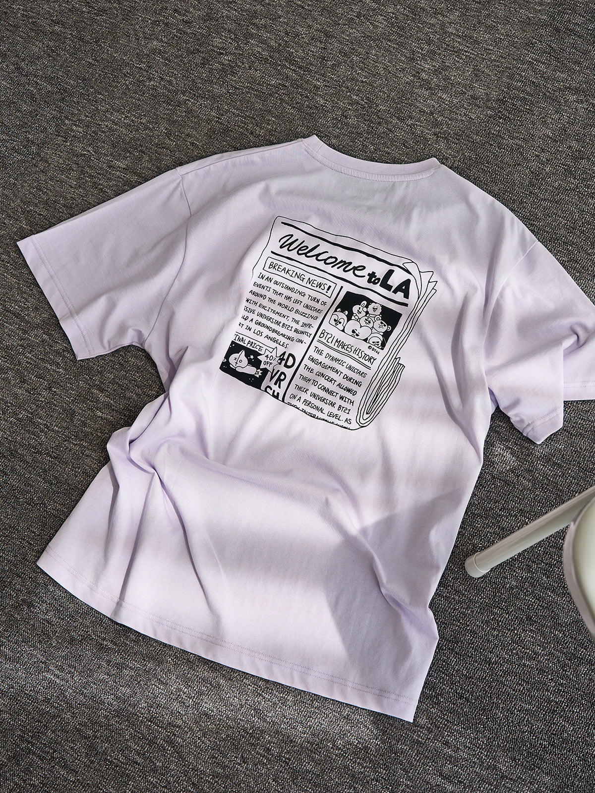 [APPAREL][BTS] BT21 SHORT SLEEVE T-SHIRT LA CITY EDITION PURPLE