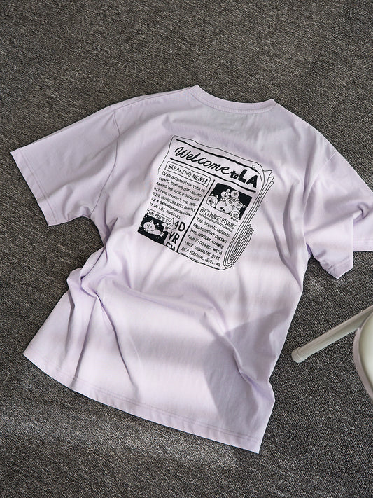 [APPAREL][BTS] BT21 SHORT SLEEVE T-SHIRT LA CITY EDITION PURPLE