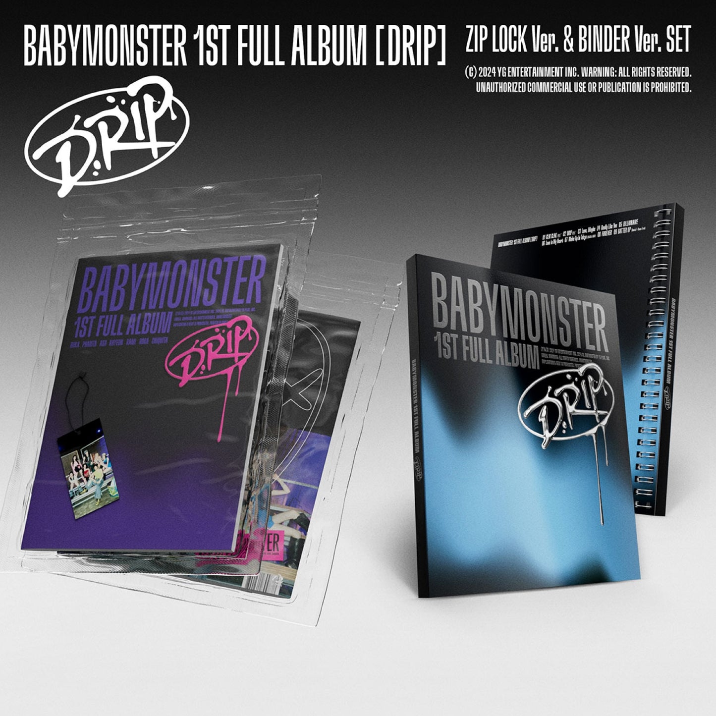 [BABYMONSTER] 1st Full Album - DRIP (ZIP LOCK + BINDER Ver.) [SET]
