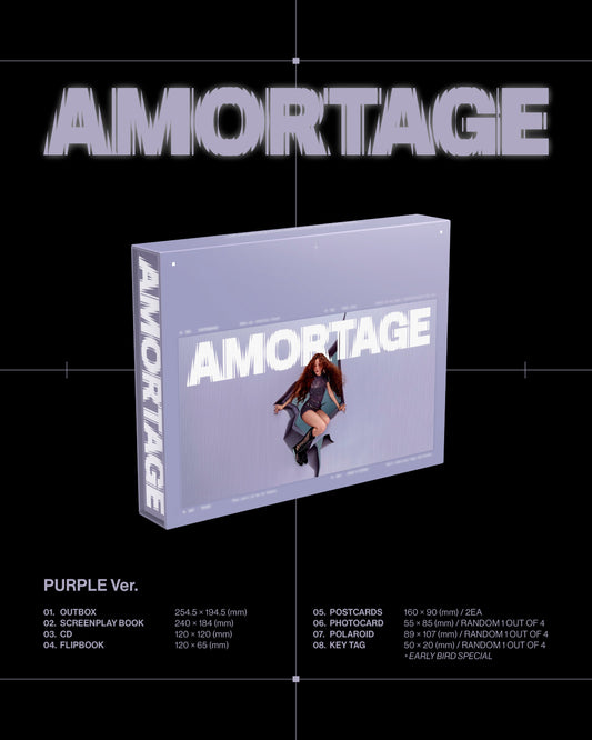 [JISOO] (BLACKPINK) Mini Album - AMORTAGE /  EXCLUSIVE EDITION (PURPLE Ver. / BLACK Ver.)