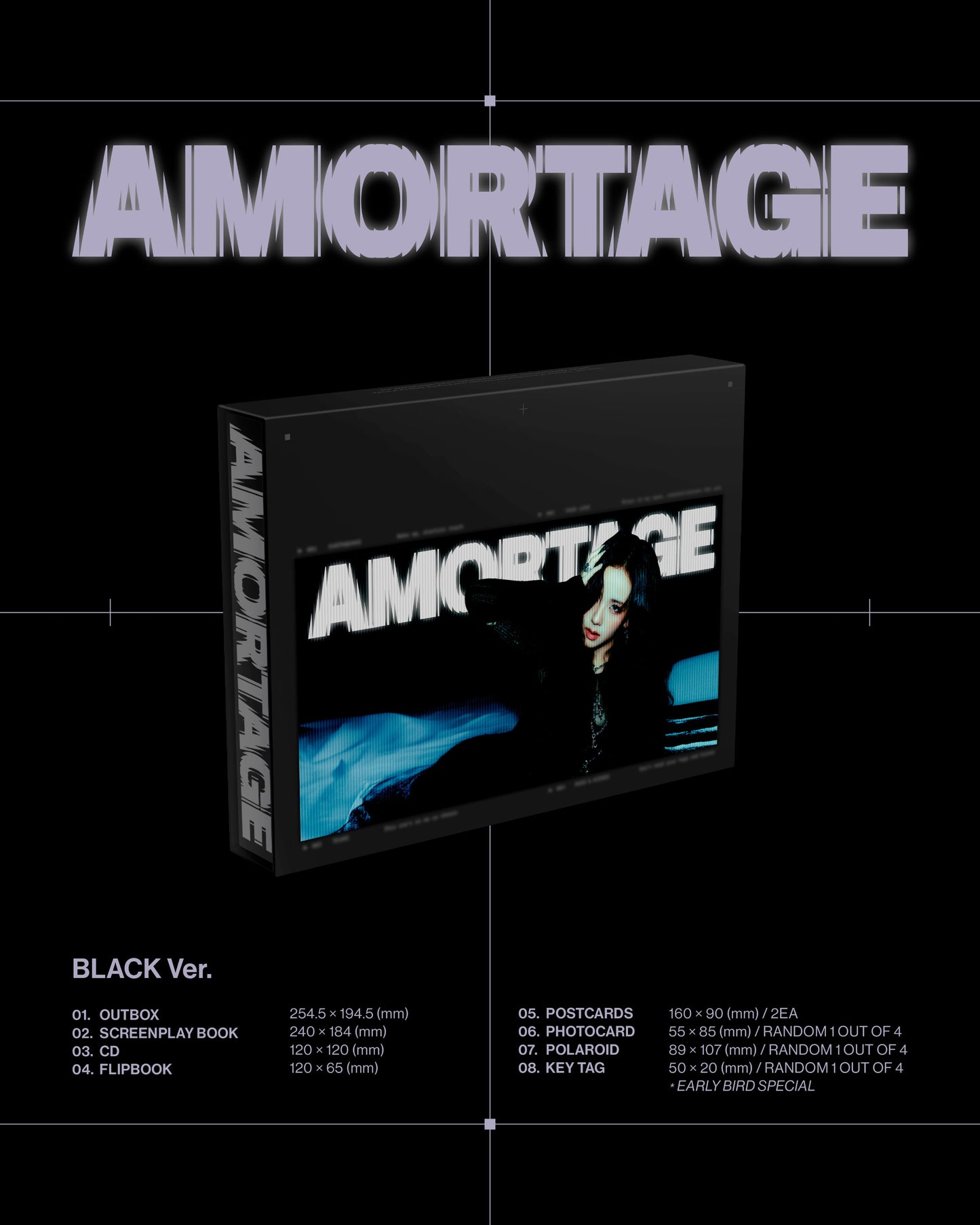[JISOO] (BLACKPINK) Mini Album - AMORTAGE /  EXCLUSIVE EDITION (PURPLE Ver. / BLACK Ver.)