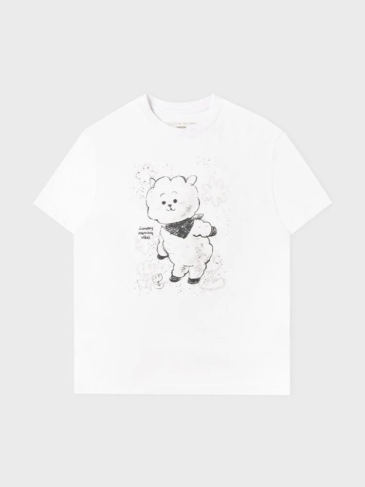 [APPAREL][BTS] BT21 RJ BASIC STREET SHORT SLEEVE T-SHIRT WHITE