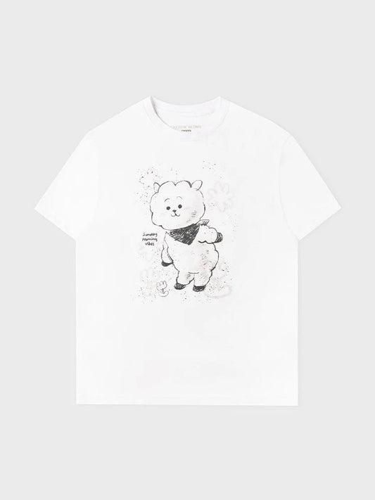 [APPAREL][BTS] BT21 RJ BASIC STREET SHORT SLEEVE T-SHIRT WHITE