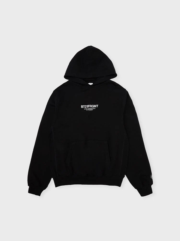 [APPAREL][BTS] BT21 X FRAGMENT LOGO HOODED SWEATSHIRT BLACK