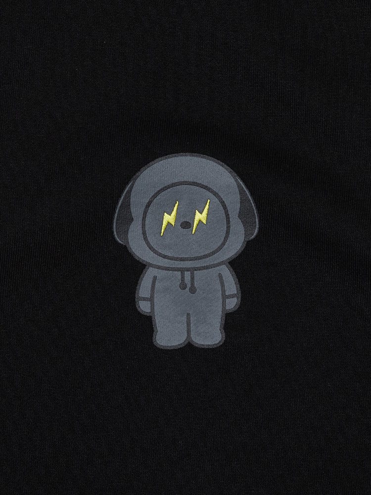 [APPAREL][BTS] BT21 X FRAGMENT GRAPHIC HOODED SWEATSHIRT BLACK (CHIMMY)