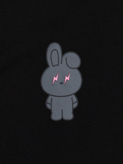 [APPAREL][BTS] BT21 X FRAGMENT GRAPHIC HOODED SWEATSHIRT BLACK (COOKY)
