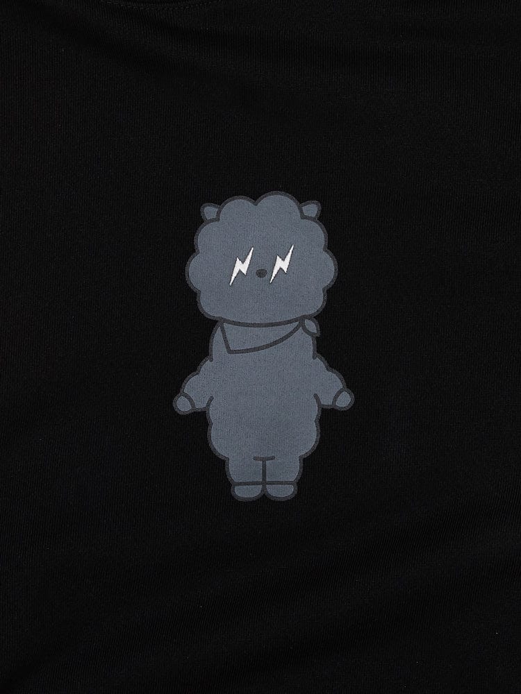 [APPAREL][BTS] BT21 X FRAGMENT GRAPHIC HOODED SWEATSHIRT BLACK (RJ)