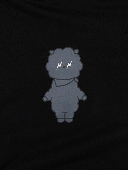 [APPAREL][BTS] BT21 X FRAGMENT GRAPHIC HOODED SWEATSHIRT BLACK (RJ)