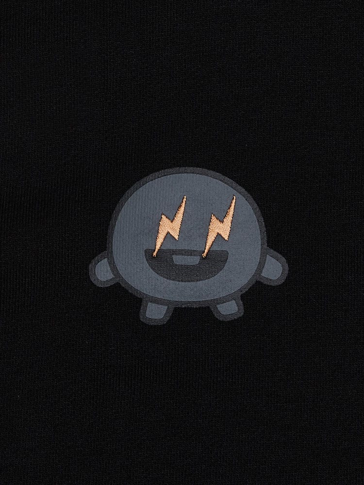 [APPAREL][BTS] BT21 X FRAGMENT GRAPHIC HOODED SWEATSHIRT BLACK (SHOOKY)