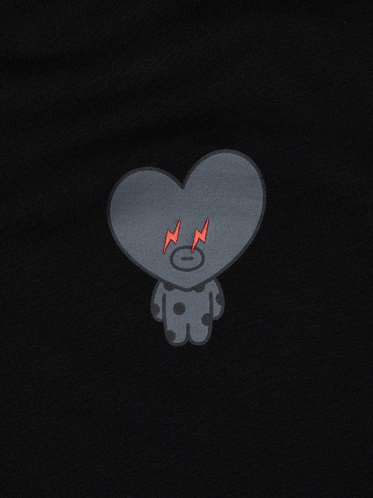 [APPAREL][BTS] BT21 X FRAGMENT GRAPHIC HOODED SWEATSHIRT BLACK (TATA)