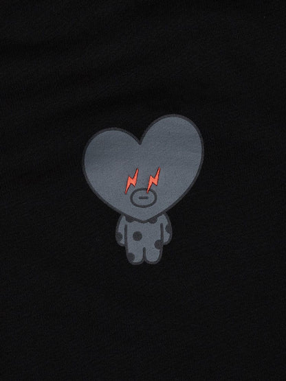 [APPAREL][BTS] BT21 X FRAGMENT GRAPHIC HOODED SWEATSHIRT BLACK (TATA)