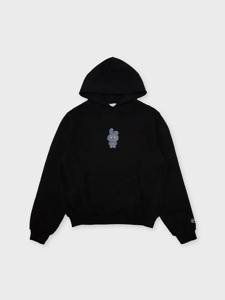 [APPAREL][BTS] BT21 X FRAGMENT GRAPHIC HOODED SWEATSHIRT BLACK (COOKY)