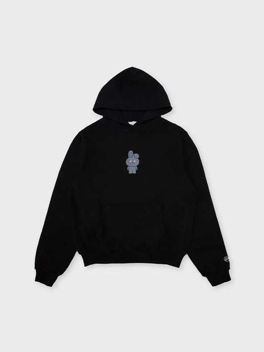 [APPAREL][BTS] BT21 X FRAGMENT GRAPHIC HOODED SWEATSHIRT BLACK (COOKY)