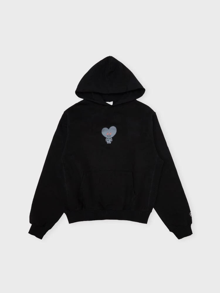 [APPAREL][BTS] BT21 X FRAGMENT GRAPHIC HOODED SWEATSHIRT BLACK (TATA)