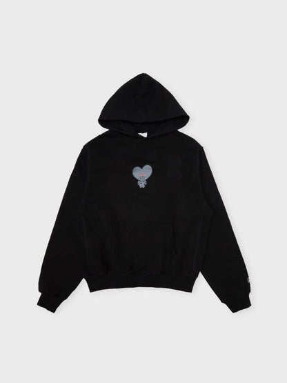 [APPAREL][BTS] BT21 X FRAGMENT GRAPHIC HOODED SWEATSHIRT BLACK (TATA)