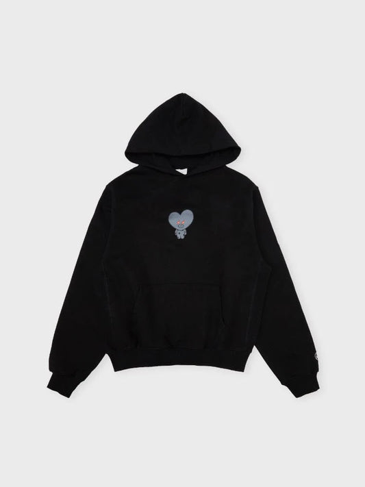[APPAREL][BTS] BT21 X FRAGMENT GRAPHIC HOODED SWEATSHIRT BLACK (TATA)