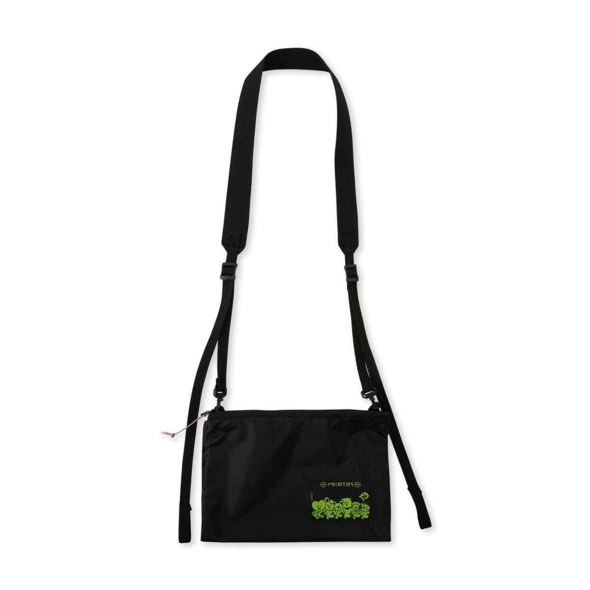 [APPAREL][BTS] BT21 OVER LAB SACOCHE FOLDABLE BAG BLACK